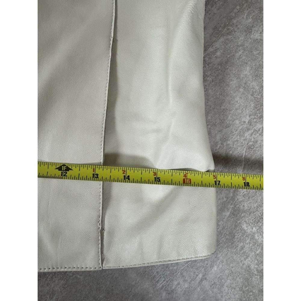 Wilson's Leather Short Jacket Women Cream/White Moto Classic Rare M - Picture 8 of 11